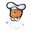 Logo Yummy Yummy, restaurant de cookies à Bruxelles avec un cookie et une toque de cheffe pâtissière